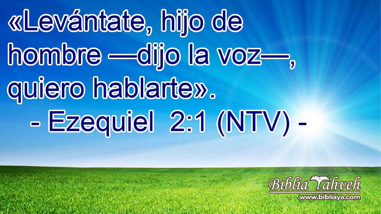 «Levántate, hijo de hombre —dijo la voz—, quiero hablarte».
