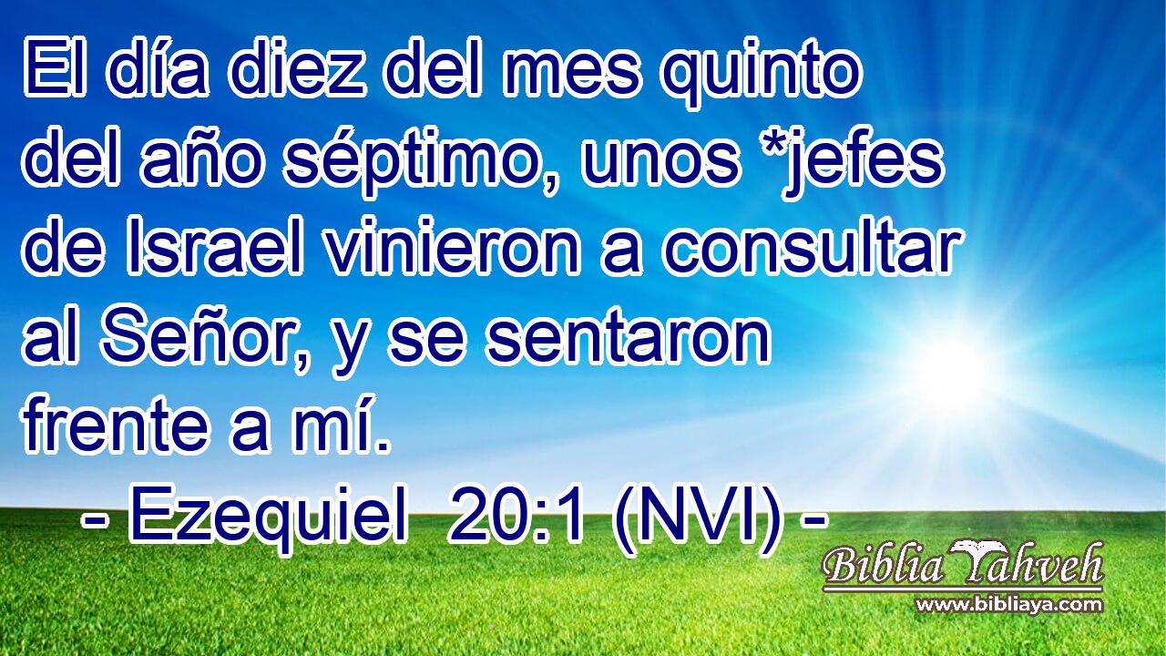  El día diez del mes quinto del año séptimo, unos *jefes de Israel vinieron a consultar al Señor, y se sentaron frente a mí. 
