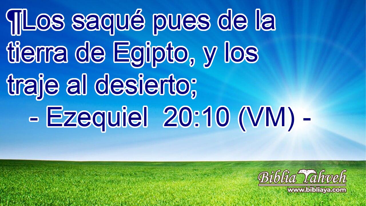  ¶Los saqué pues de la tierra de Egipto, y los traje al desierto; 
