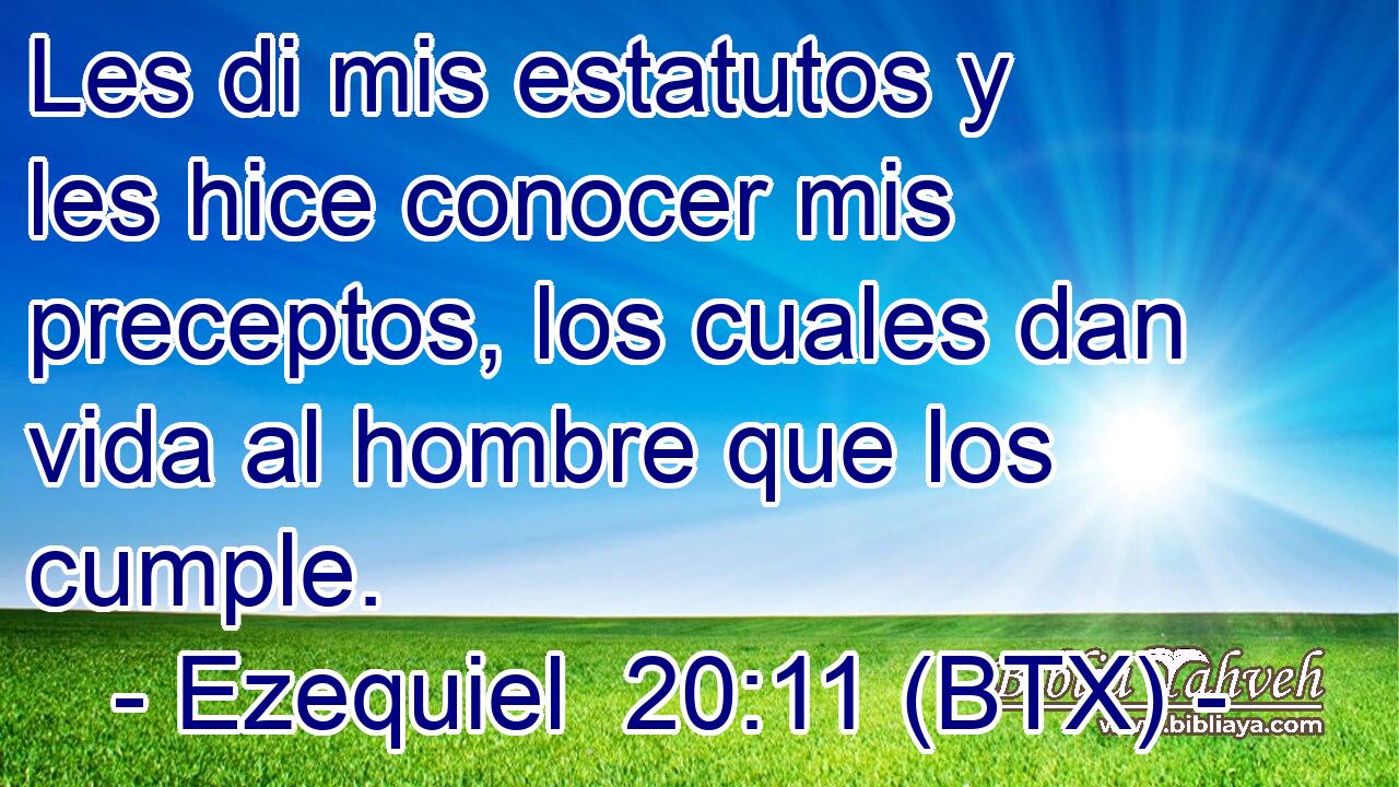 Les di mis estatutos y les hice conocer mis preceptos, los cuales dan vida al hombre que los cumple.