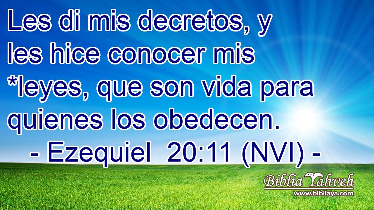  Les di mis decretos, y les hice conocer mis *leyes, que son vida para quienes los obedecen. 