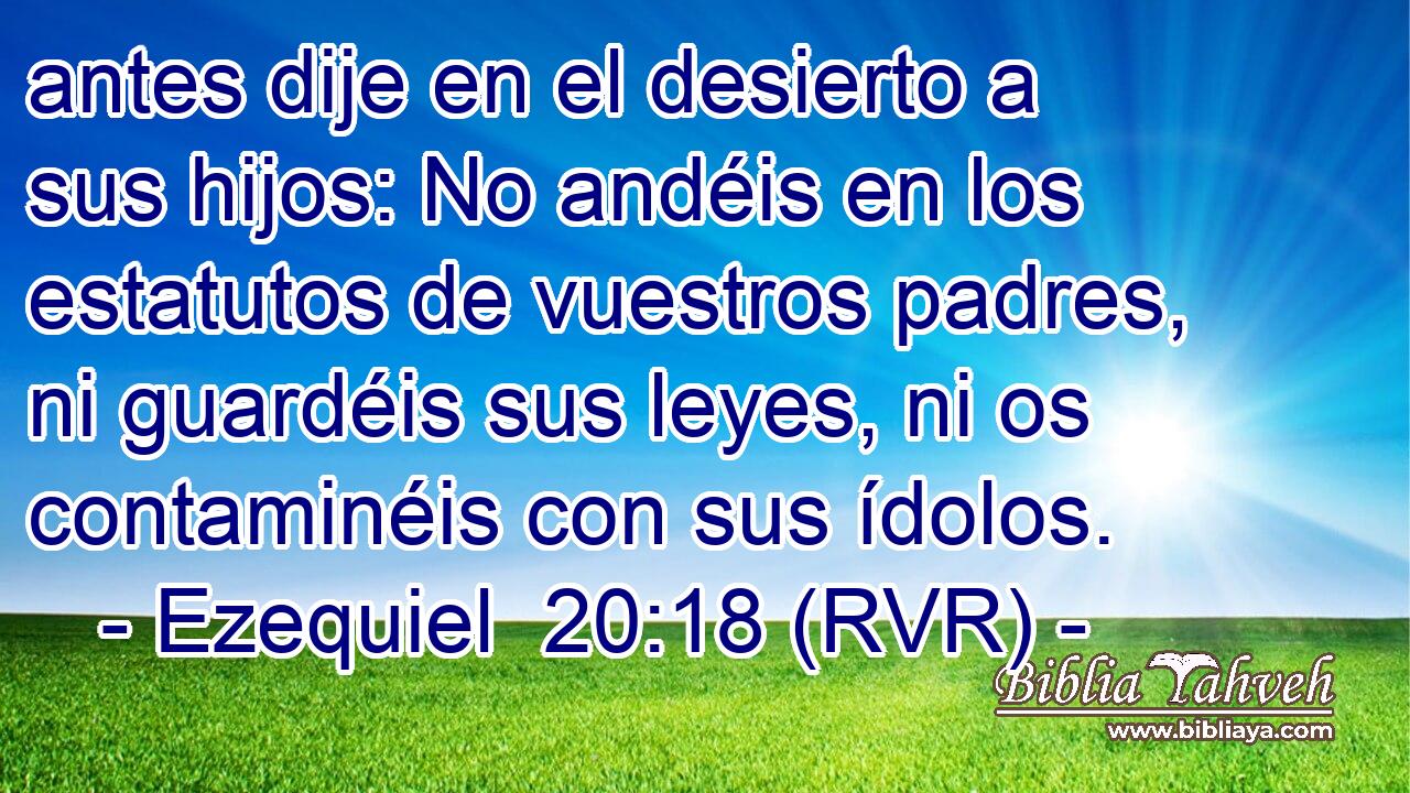 antes dije en el desierto a sus hijos: No andéis en los estatutos de vuestros padres, ni guardéis sus leyes, ni os contaminéis con sus ídolos.