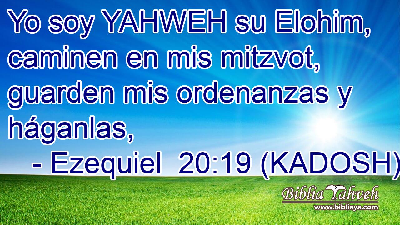  Yo soy YAHWEH su Elohim, caminen en mis mitzvot, guarden mis ordenanzas y háganlas, 
