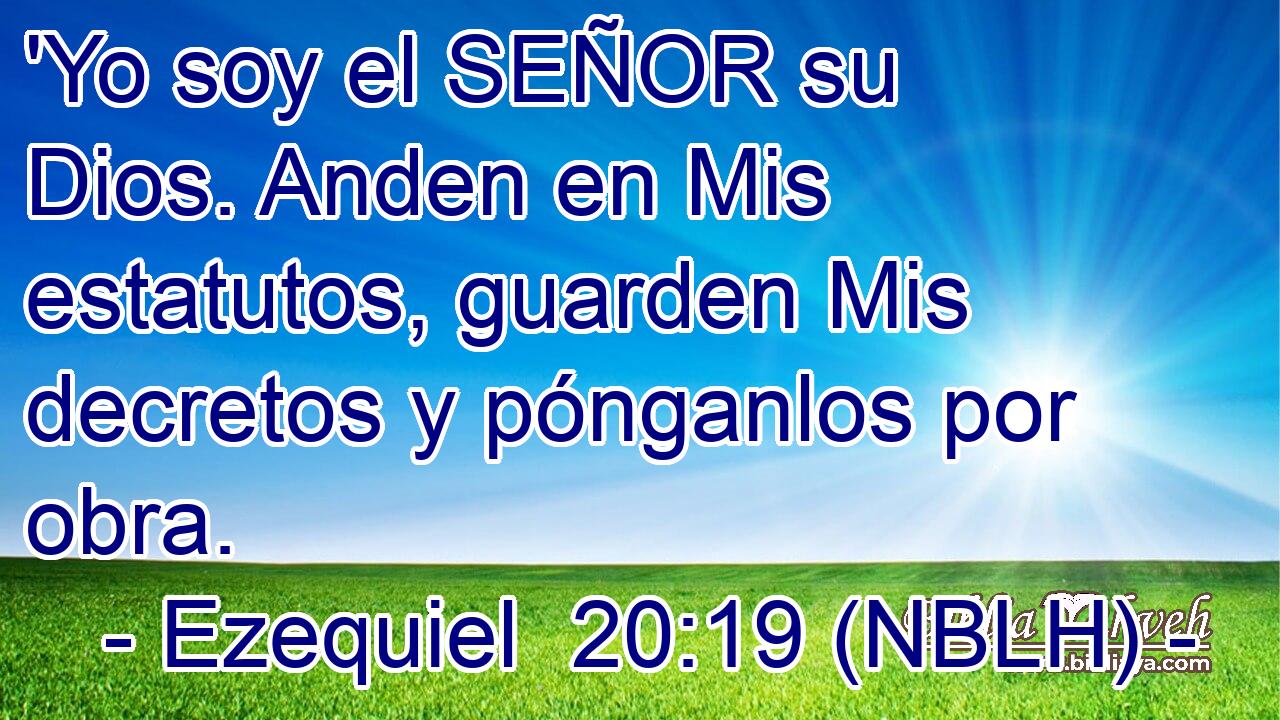  'Yo soy el SEÑOR su Dios. Anden en Mis estatutos, guarden Mis decretos y pónganlos por obra. 