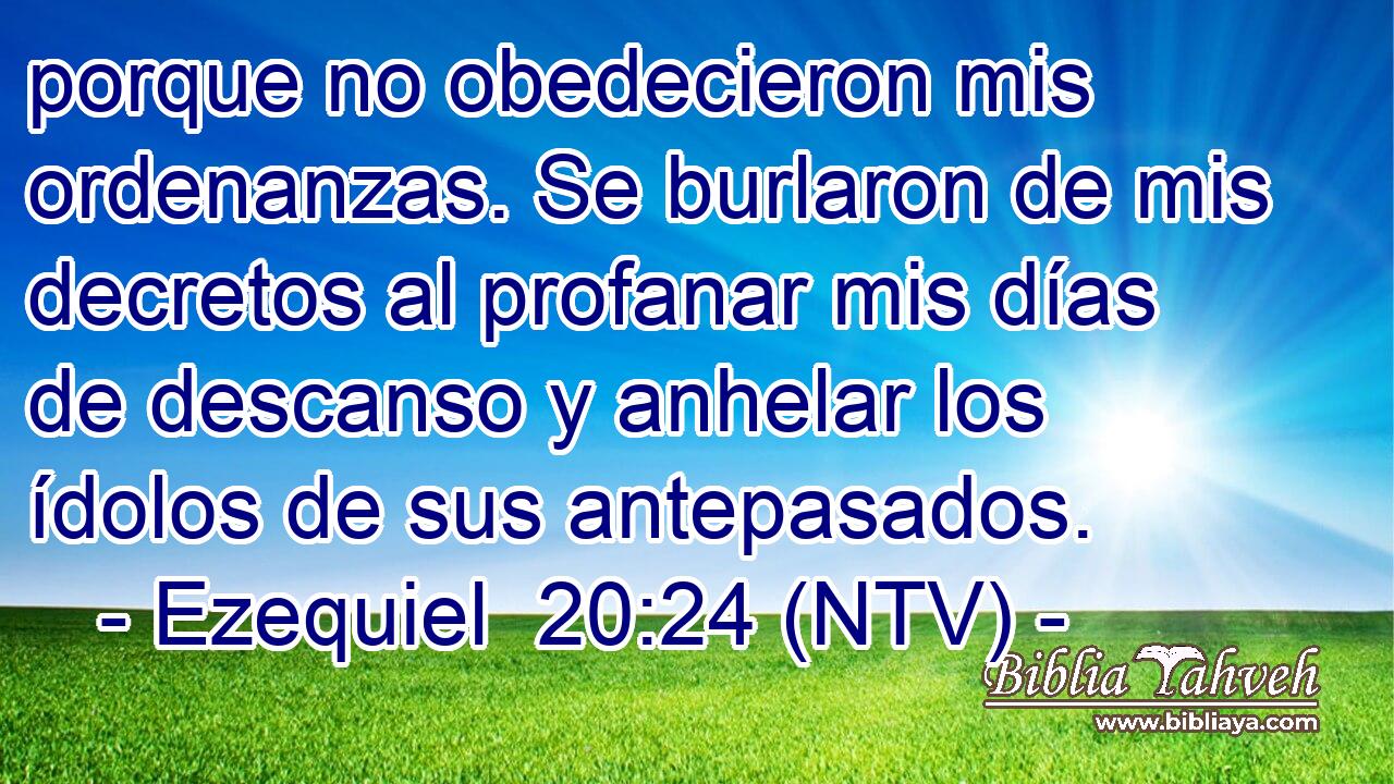 porque no obedecieron mis ordenanzas. Se burlaron de mis decretos al profanar mis días de descanso y anhelar los ídolos de sus antepasados.