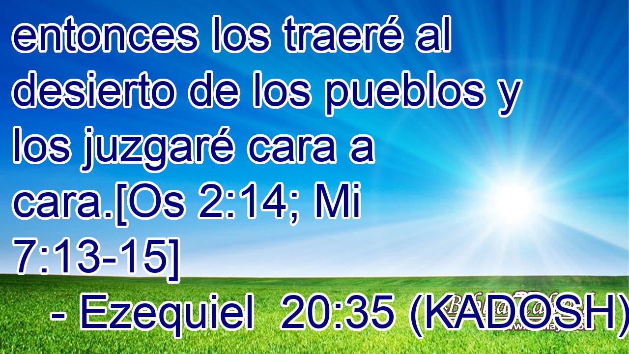  entonces los traeré al desierto de los pueblos y los juzgaré cara a cara.[Os 2:14; Mi 7:13-15] 