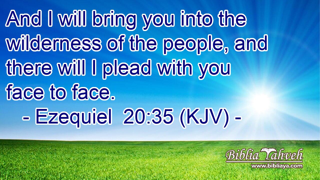 And I will bring you into the wilderness of the people, and there will I plead with you face to face.