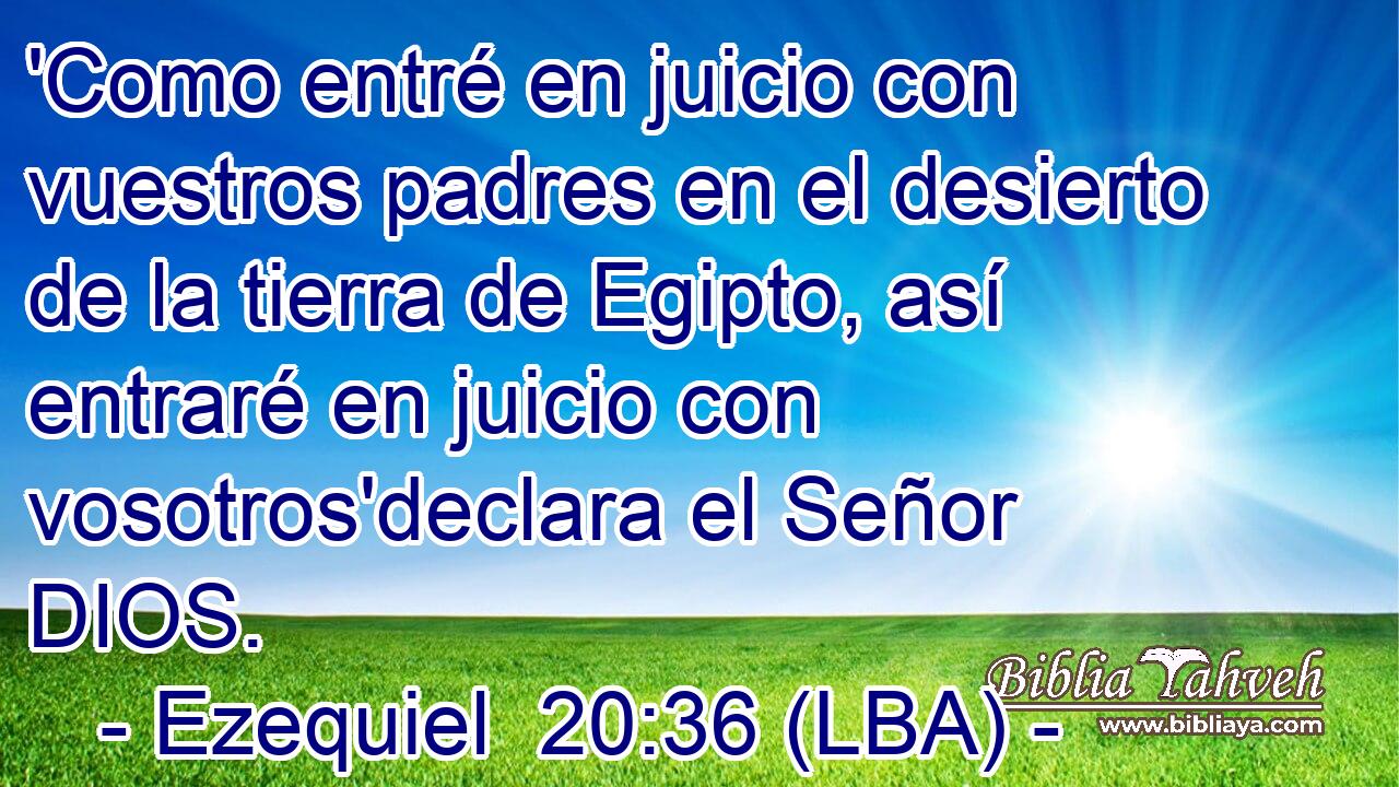 'Como entré en juicio con vuestros padres en el desierto de la tierra de Egipto, así entraré en juicio con vosotros'declara el Señor DIOS.