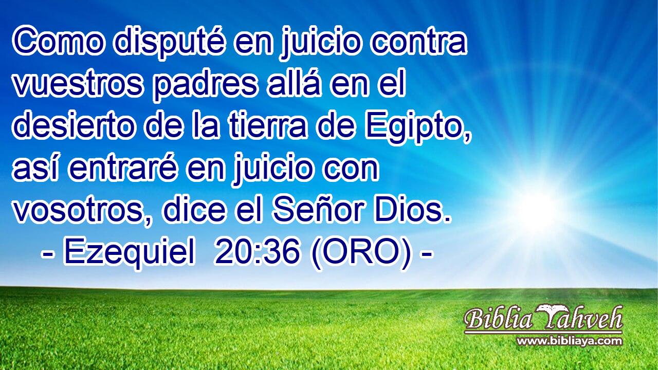  Como disputé en juicio contra vuestros padres allá en el desierto de la tierra de Egipto, así entraré en juicio con vosotros, dice el Señor Dios. 