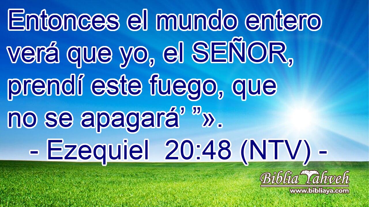 Entonces el mundo entero verá que yo, el SEÑOR, prendí este fuego, que no se apagará’ ”».