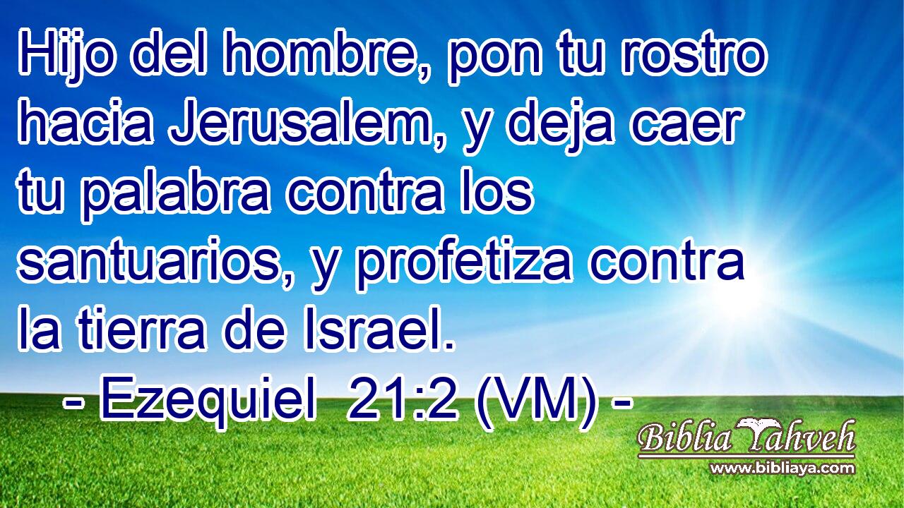  Hijo del hombre, pon tu rostro hacia Jerusalem, y deja caer tu palabra contra los santuarios, y profetiza contra la tierra de Israel. 