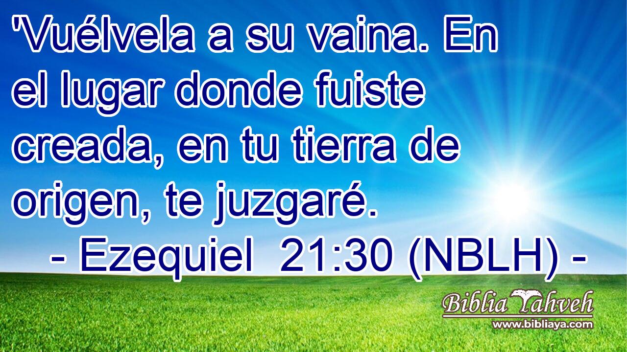  'Vuélvela a su vaina. En el lugar donde fuiste creada, en tu tierra de origen, te juzgaré. 