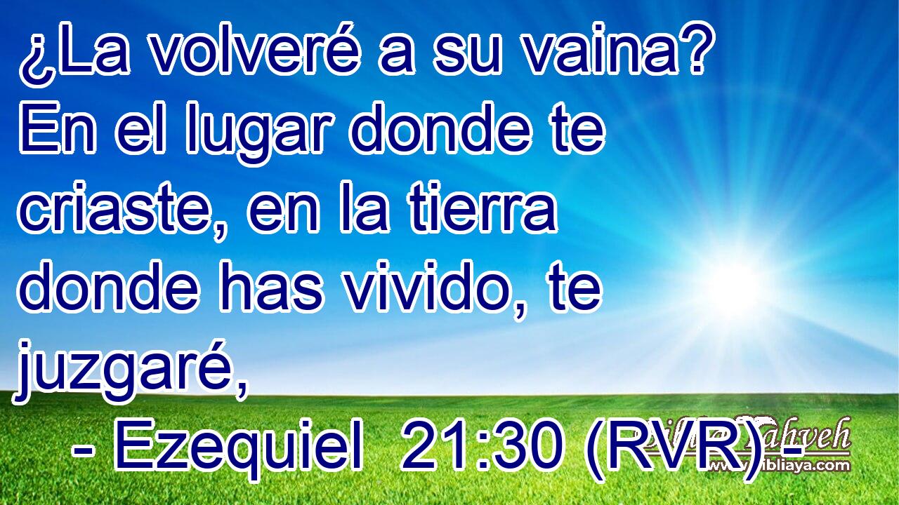 ¿La volveré a su vaina? En el lugar donde te criaste, en la tierra donde has vivido, te juzgaré,