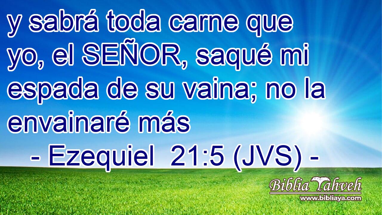 y sabrá toda carne que yo, el SEÑOR, saqué mi espada de su vaina; no la envainaré más