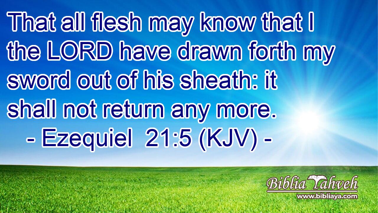 That all flesh may know that I the LORD have drawn forth my sword out of his sheath: it shall not return any more.