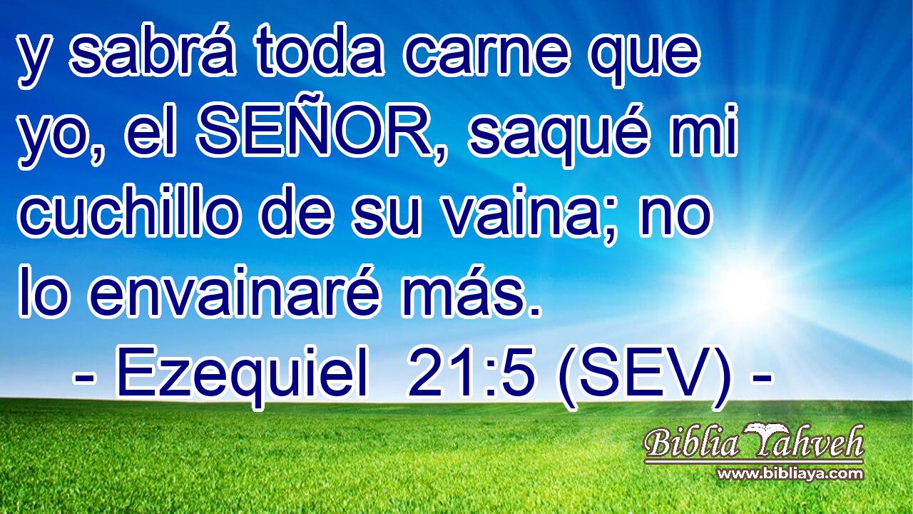 y sabrá toda carne que yo, el SEÑOR, saqué mi cuchillo de su vaina; no lo envainaré más.