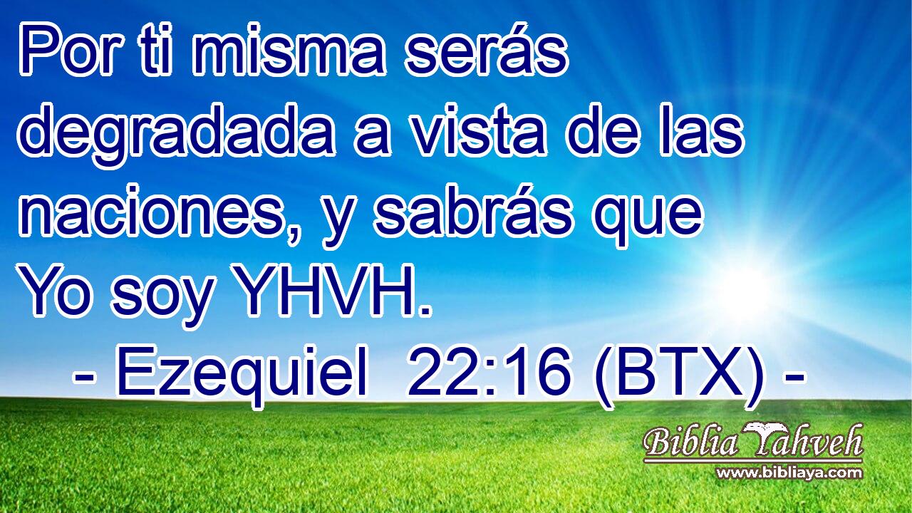 Por ti misma serás degradada a vista de las naciones, y sabrás que Yo soy YHVH.