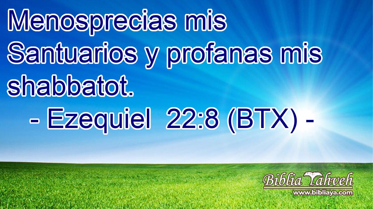 Menosprecias mis Santuarios y profanas mis shabbatot.