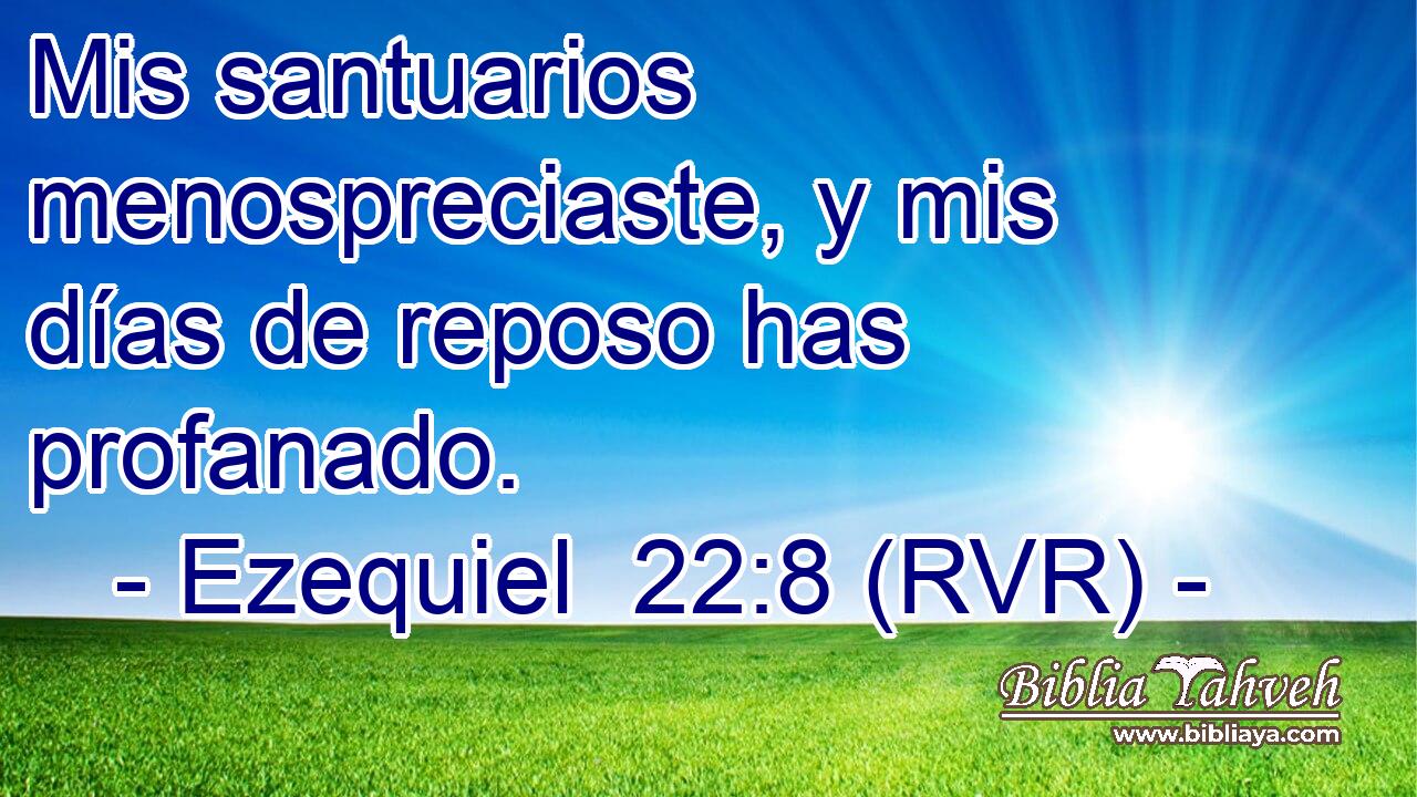 Mis santuarios menospreciaste, y mis días de reposo has profanado.