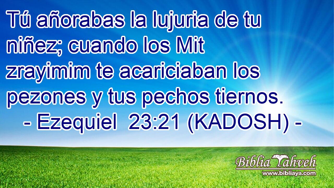  Tú añorabas la lujuria de tu niñez; cuando los Mit zrayimim te acariciaban los pezones y tus pechos tiernos. 