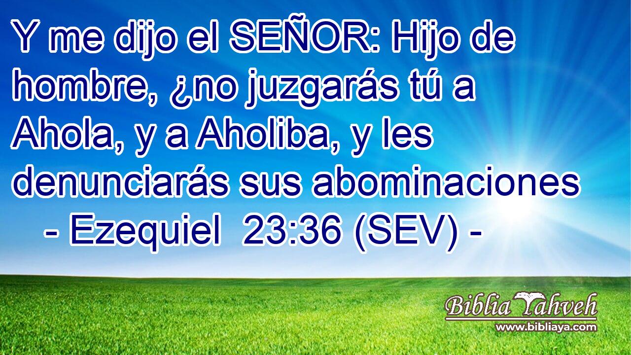 Y me dijo el SEÑOR: Hijo de hombre, ¿no juzgarás tú a Ahola, y a Aholiba, y les denunciarás sus abominaciones