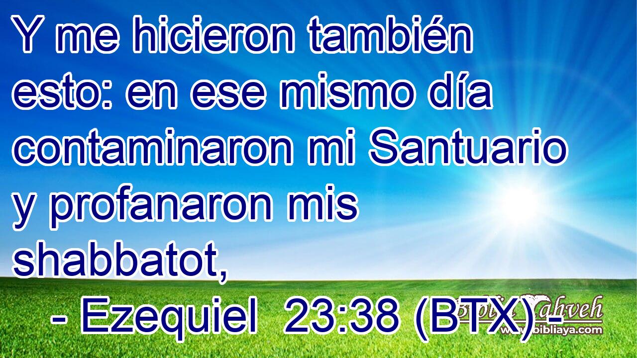 Y me hicieron también esto: en ese mismo día contaminaron mi Santuario y profanaron mis shabbatot,