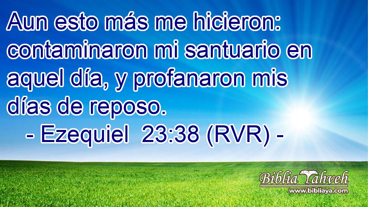 Aun esto más me hicieron: contaminaron mi santuario en aquel día, y profanaron mis días de reposo.