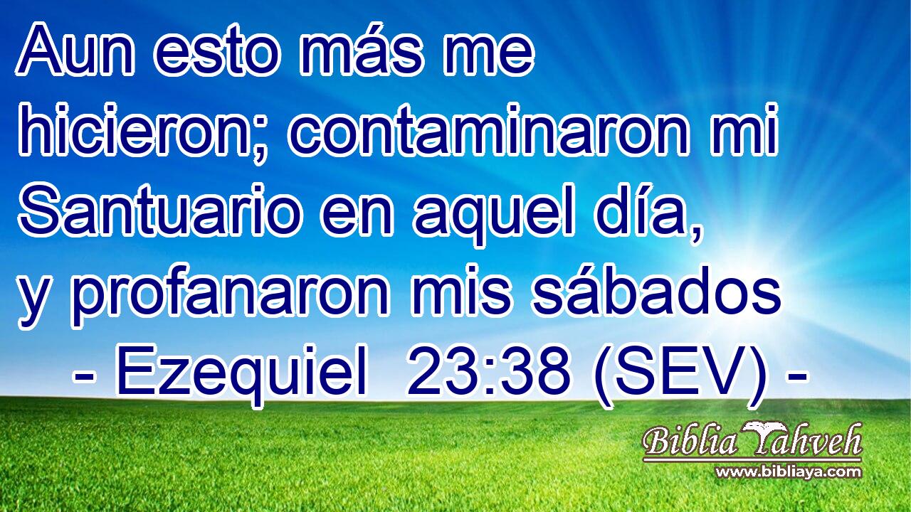Aun esto más me hicieron; contaminaron mi Santuario en aquel día, y profanaron mis sábados