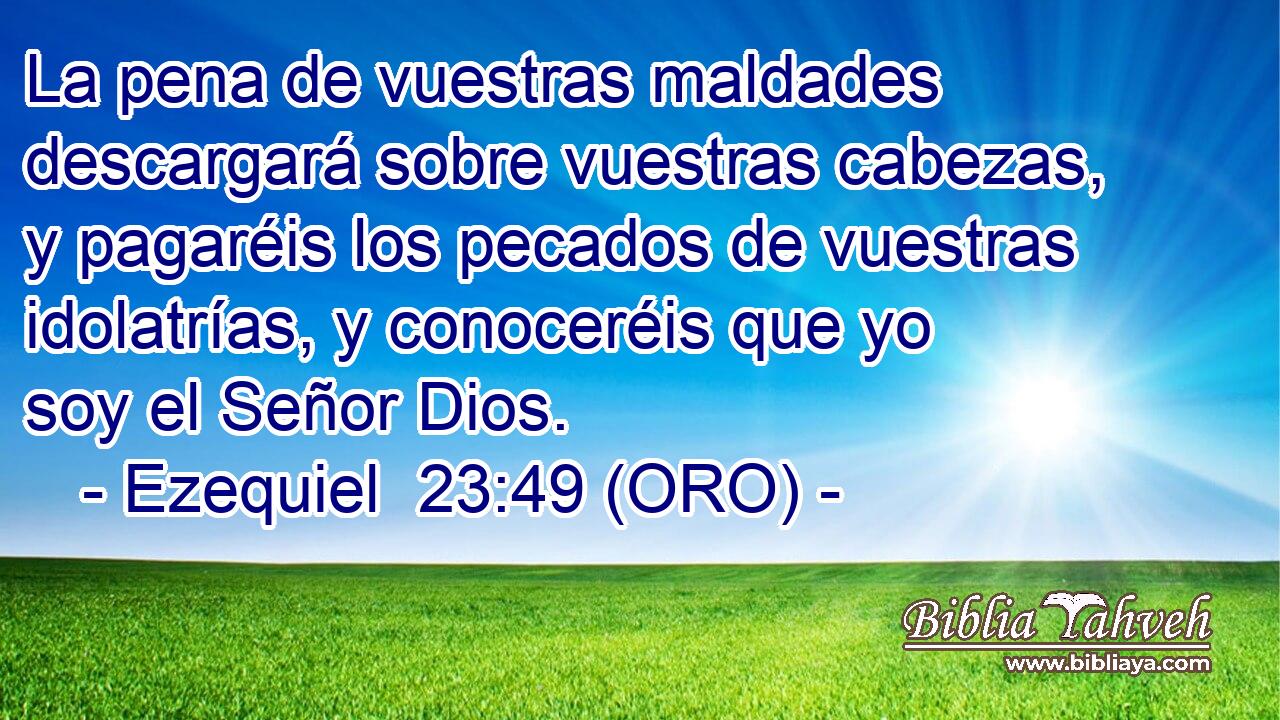  La pena de vuestras maldades descargará sobre vuestras cabezas, y pagaréis los pecados de vuestras idolatrías, y conoceréis que yo soy el Señor Dios. 
