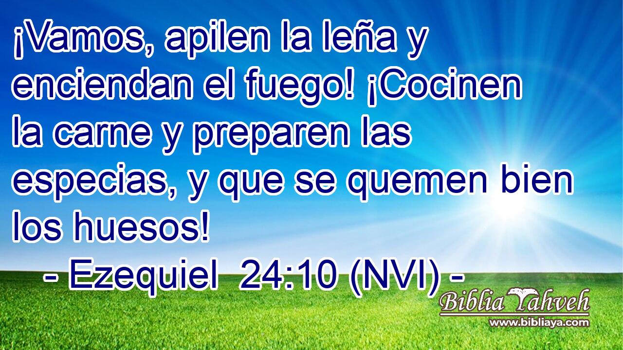  ¡Vamos, apilen la leña y enciendan el fuego! ¡Cocinen la carne y preparen las especias, y que se quemen bien los huesos! 