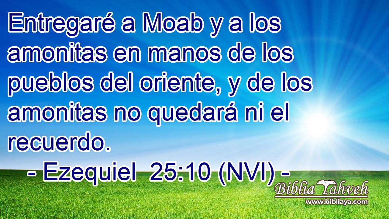  Entregaré a Moab y a los amonitas en manos de los pueblos del oriente, y de los amonitas no quedará ni el recuerdo. 