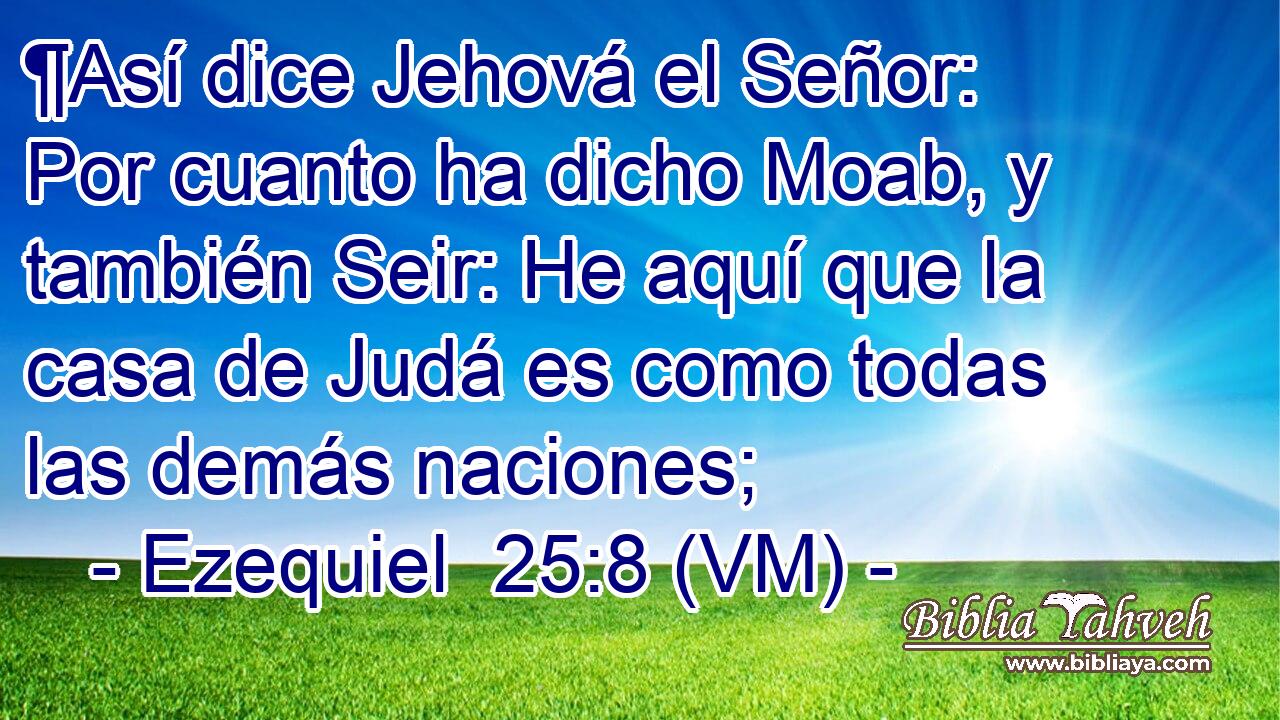  ¶Así dice Jehová el Señor: Por cuanto ha dicho Moab, y también Seir: He aquí que la casa de Judá es como todas las demás naciones; 