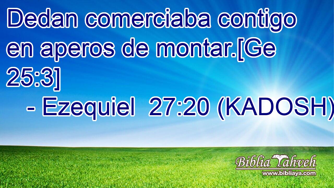  Dedan comerciaba contigo en aperos de montar.[Ge 25:3] 