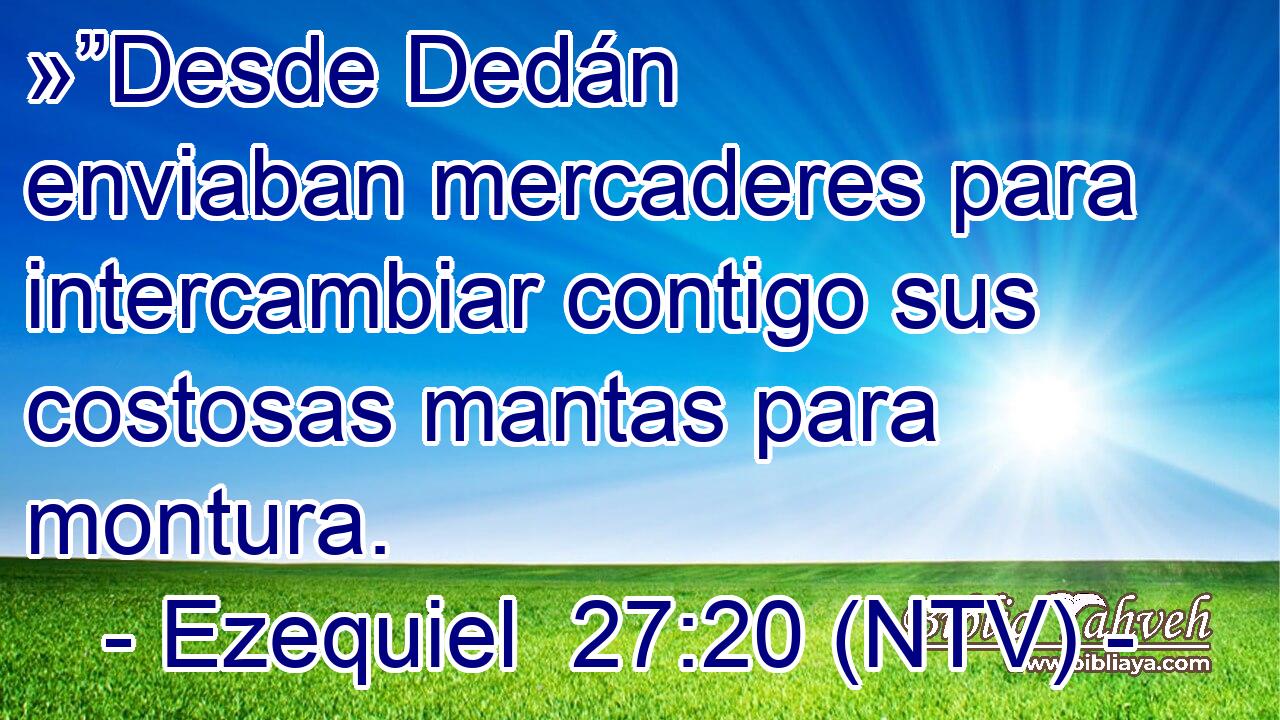 »”Desde Dedán enviaban mercaderes para intercambiar contigo sus costosas mantas para montura.
