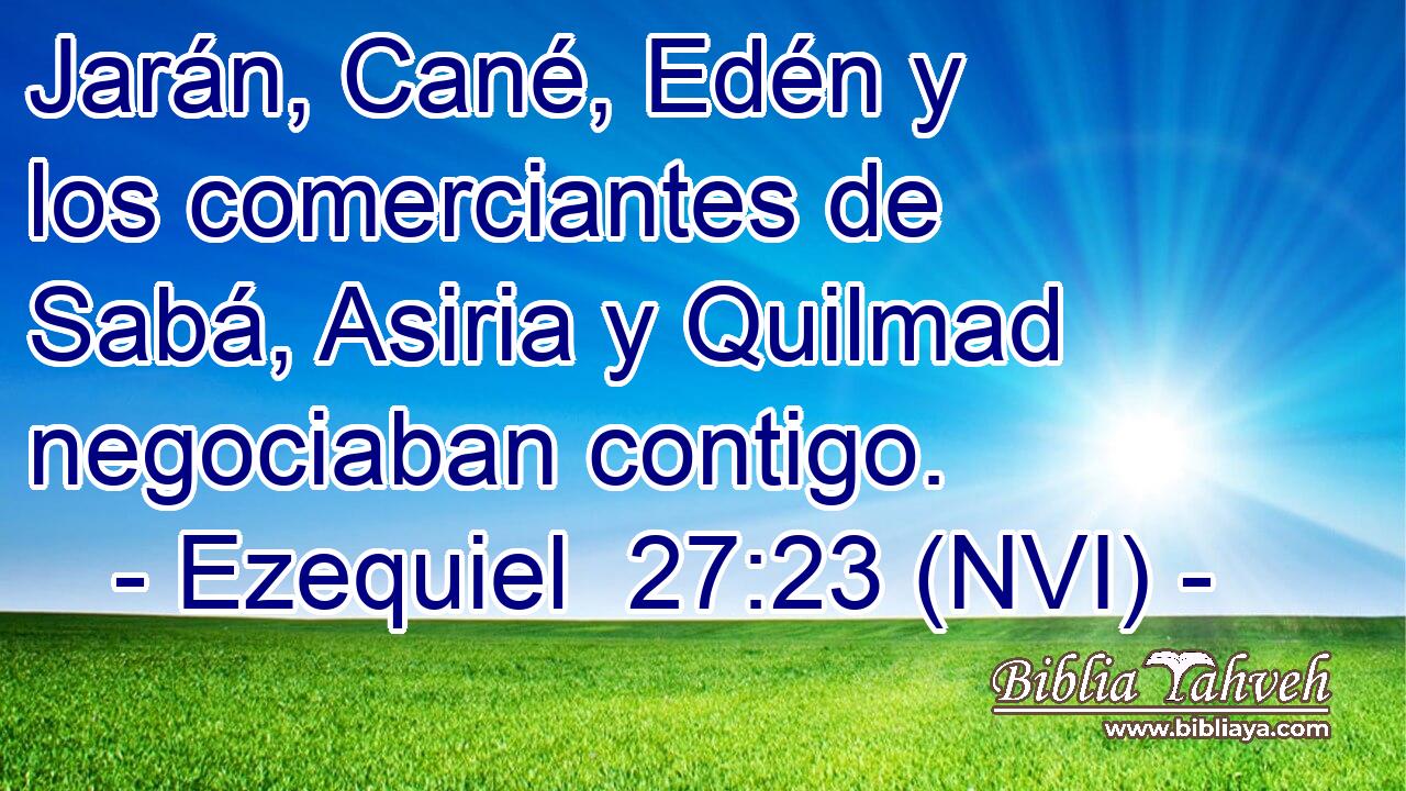  Jarán, Cané, Edén y los comerciantes de Sabá, Asiria y Quilmad negociaban contigo. 