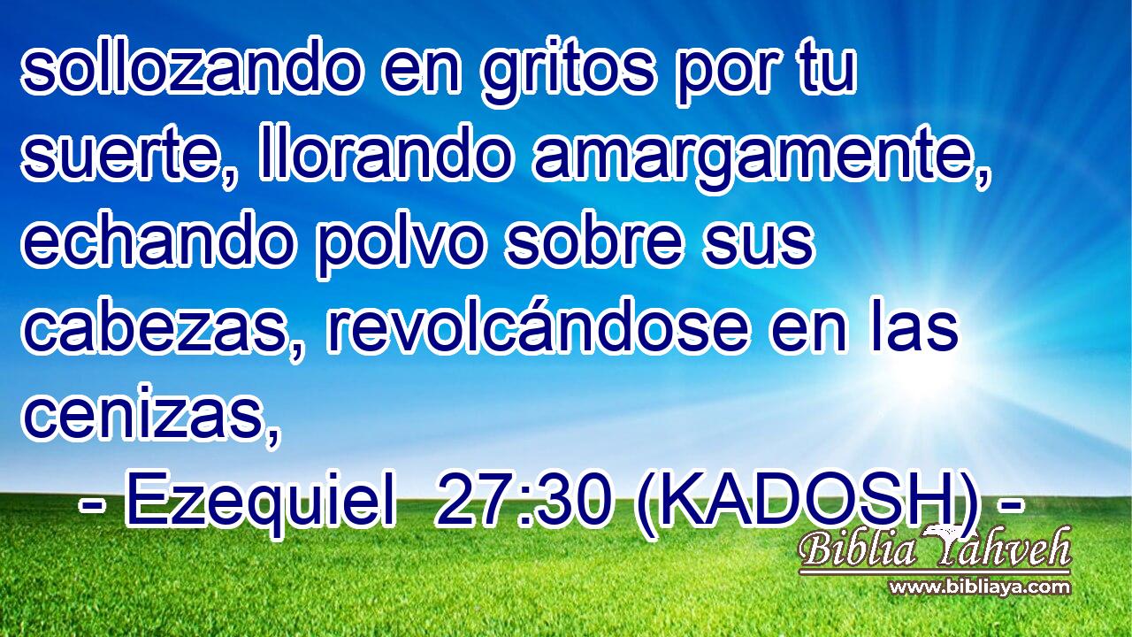  sollozando en gritos por tu suerte, llorando amargamente, echando polvo sobre sus cabezas, revolcándose en las cenizas, 