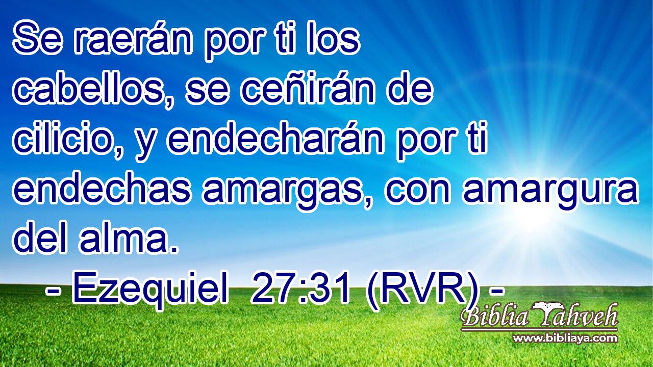 Se raerán por ti los cabellos, se ceñirán de cilicio, y endecharán por ti endechas amargas, con amargura del alma.