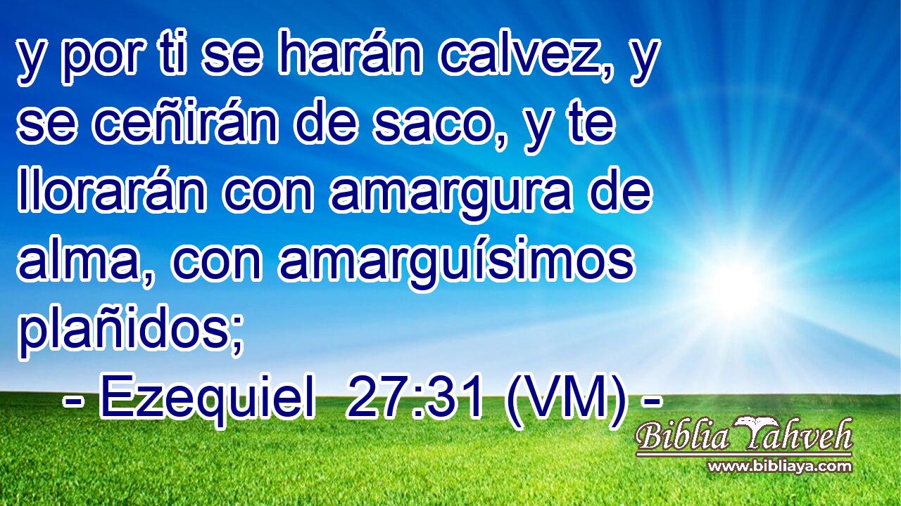  y por ti se harán calvez, y se ceñirán de saco, y te llorarán con amargura de alma, con amarguísimos plañidos; 
