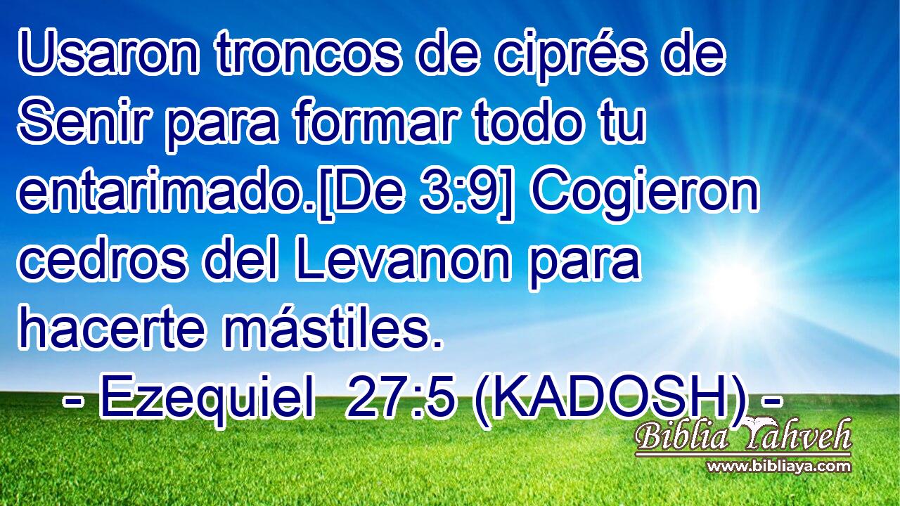  Usaron troncos de ciprés de Senir para formar todo tu entarimado.[De 3:9] Cogieron cedros del Levanon para hacerte mástiles. 