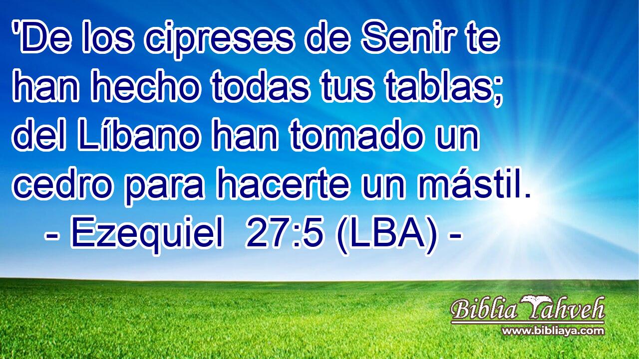 'De los cipreses de Senir te han hecho todas tus tablas; del Líbano han tomado un cedro para hacerte un mástil.