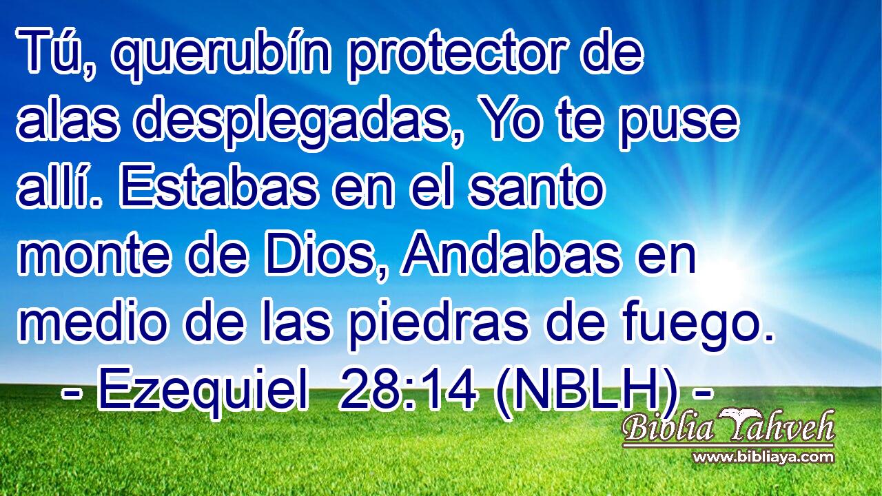  Tú, querubín protector de alas desplegadas, Yo te puse allí. Estabas en el santo monte de Dios, Andabas en medio de las piedras de fuego. 