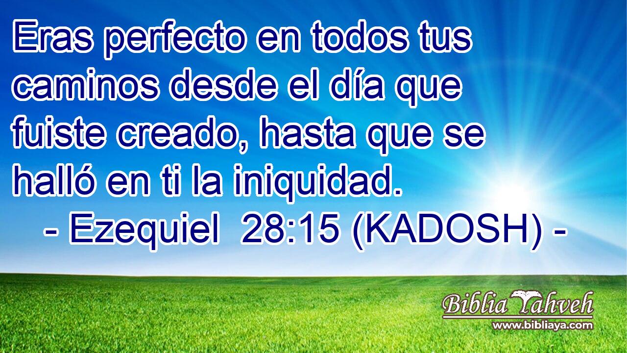  Eras perfecto en todos tus caminos desde el día que fuiste creado, hasta que se halló en ti la iniquidad. 