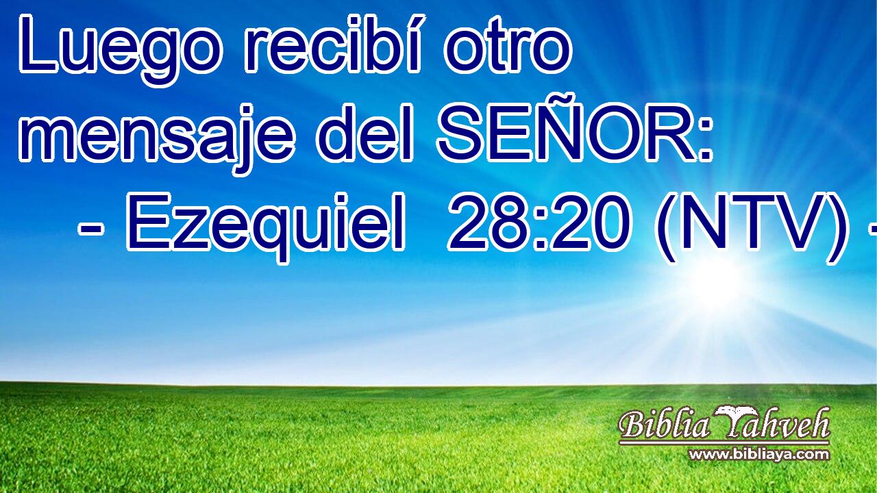 Luego recibí otro mensaje del SEÑOR: