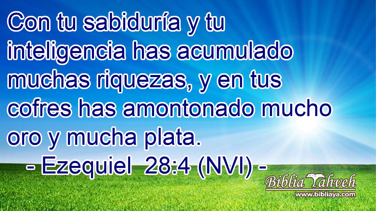  Con tu sabiduría y tu inteligencia has acumulado muchas riquezas, y en tus cofres has amontonado mucho oro y mucha plata. 
