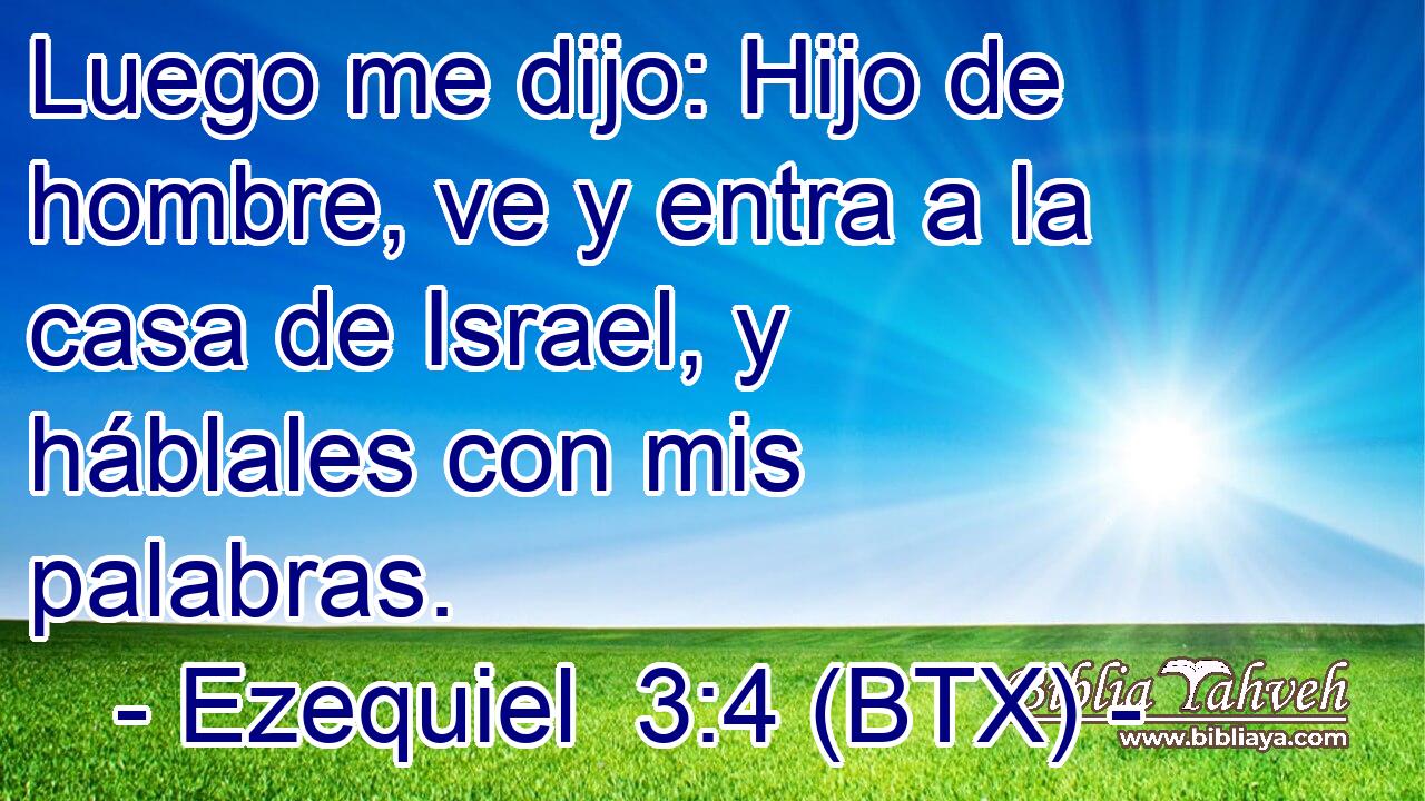 Luego me dijo: Hijo de hombre, ve y entra a la casa de Israel, y háblales con mis palabras.