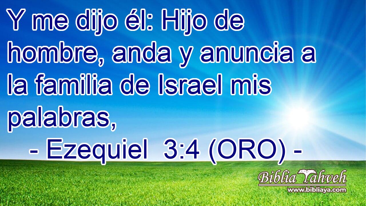  Y me dijo él: Hijo de hombre, anda y anuncia a la familia de Israel mis palabras, 
