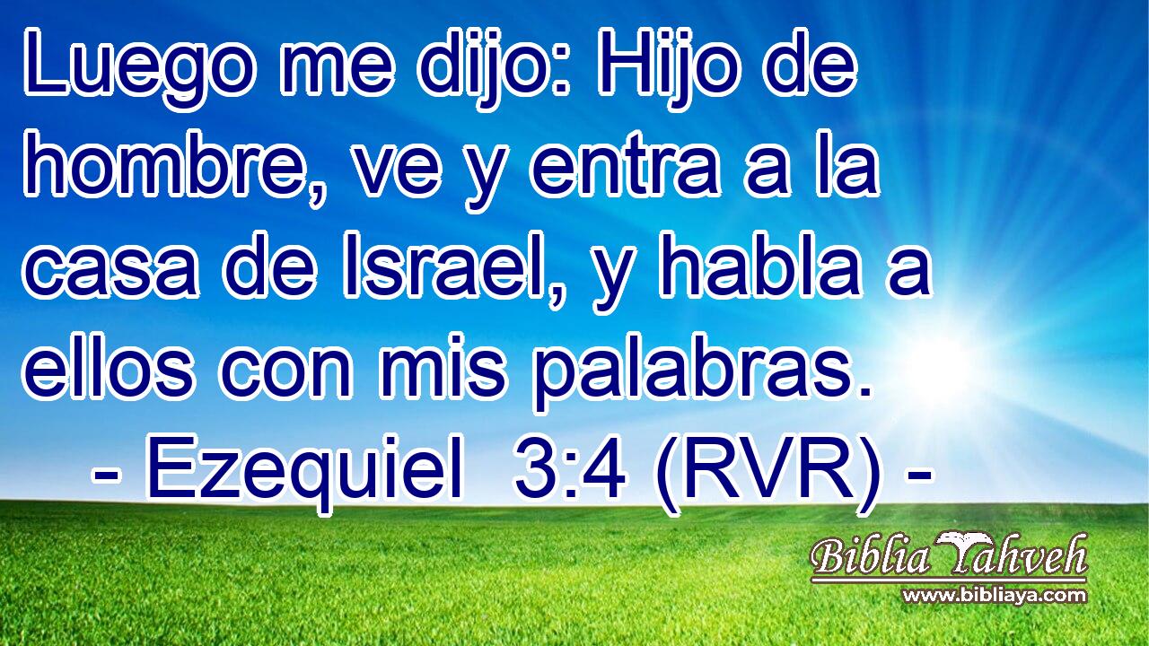 Luego me dijo: Hijo de hombre, ve y entra a la casa de Israel, y habla a ellos con mis palabras.