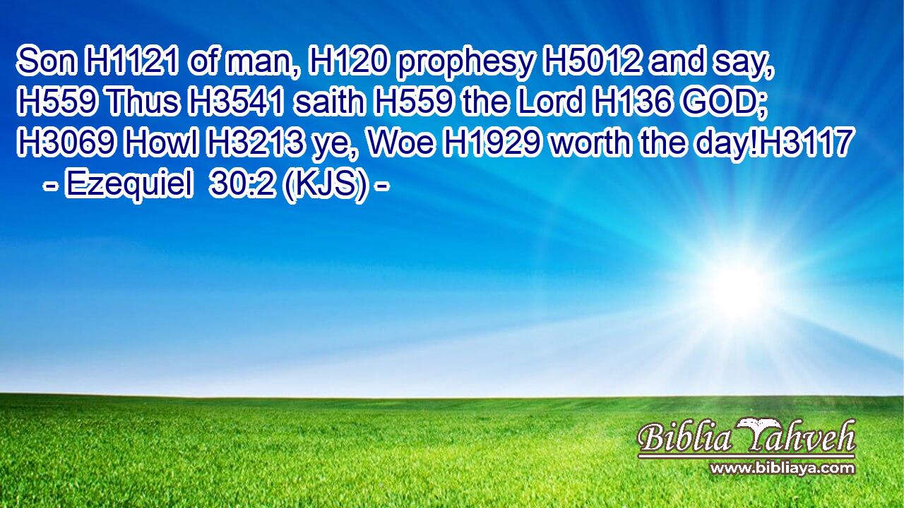 Son H1121 of man, H120 prophesy H5012 and say, H559 Thus H3541 saith H559 the Lord H136 GOD; H3069 Howl H3213 ye, Woe H1929 worth the day!H3117