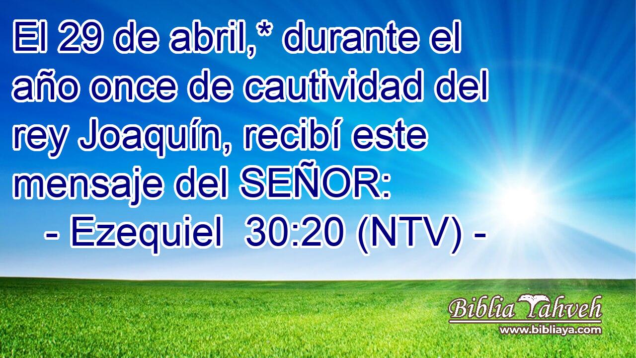 El 29 de abril,* durante el año once de cautividad del rey Joaquín, recibí este mensaje del SEÑOR: