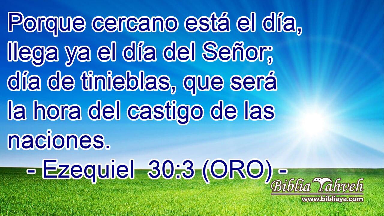  Porque cercano está el día, llega ya el día del Señor; día de tinieblas, que será la hora del castigo de las naciones. 